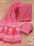 Pink Cotton Dress Material With Allover Butta Prints and Bottom & Cotton Dupatta