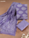 Lavender Cotton Dress Material With Allover Butta Prints and Bottom & Cotton Dupatta