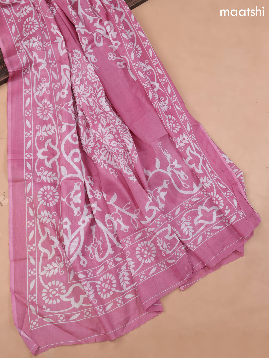 Mauve Pink Cotton Dress Material With Allover Butta Prints and Bottom & Cotton Dupatta