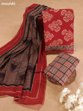 Maroon Cotton Dress Material With Butta Prints and Bottom & Cotton Dupatta