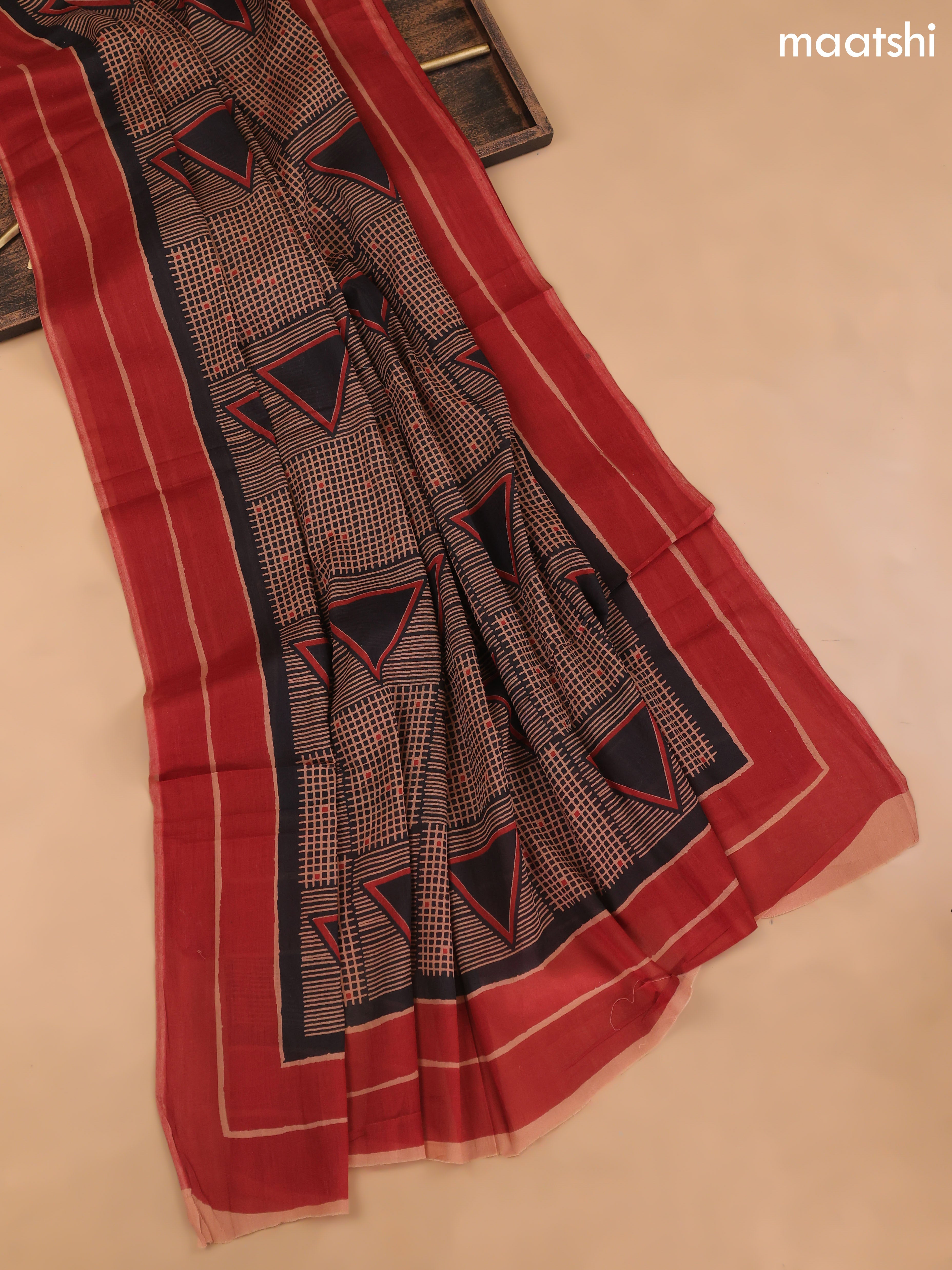Maroon Cotton Dress Material With Butta Prints and Bottom & Cotton Dupatta