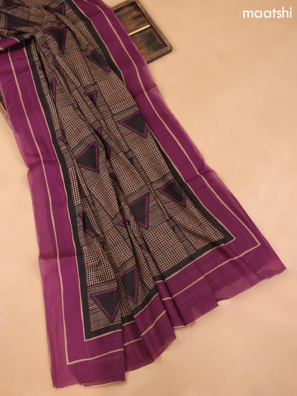 Purple Cotton Dress Material With Butta Prints and Bottom & Cotton Dupatta