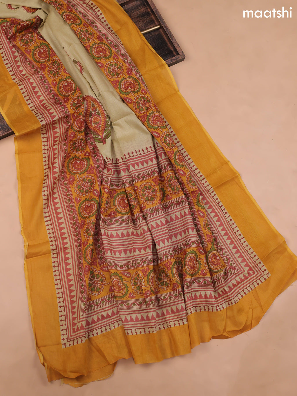 Yellow Cotton Dress Material With Allover Kalakari Prints and Bottom & Cotton Dupatta