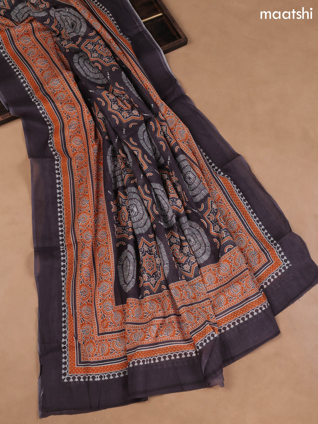 Grey Cotton Dress Material With Floral Prints and Bottom & Cotton Dupatta