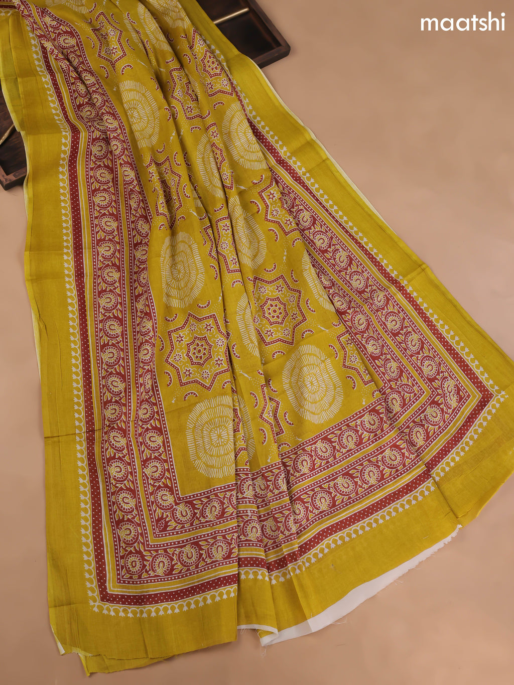Yellow Cotton Dress Material With Floral Prints and Bottom & Cotton Dupatta