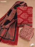 Maroon Cotton Dress Material With Butta Prints and Bottom & Cotton Dupatta