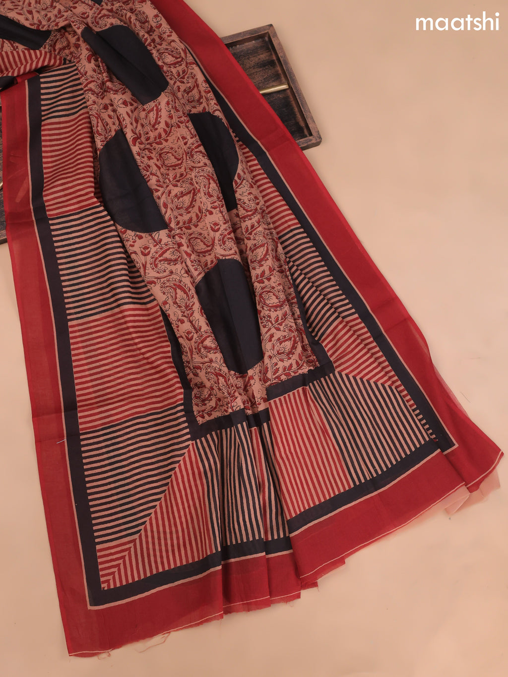 Maroon Cotton Dress Material With Butta Prints and Bottom & Cotton Dupatta