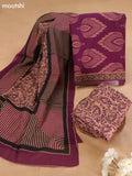 Purple Cotton Dress Material With Butta Prints and Bottom & Cotton Dupatta