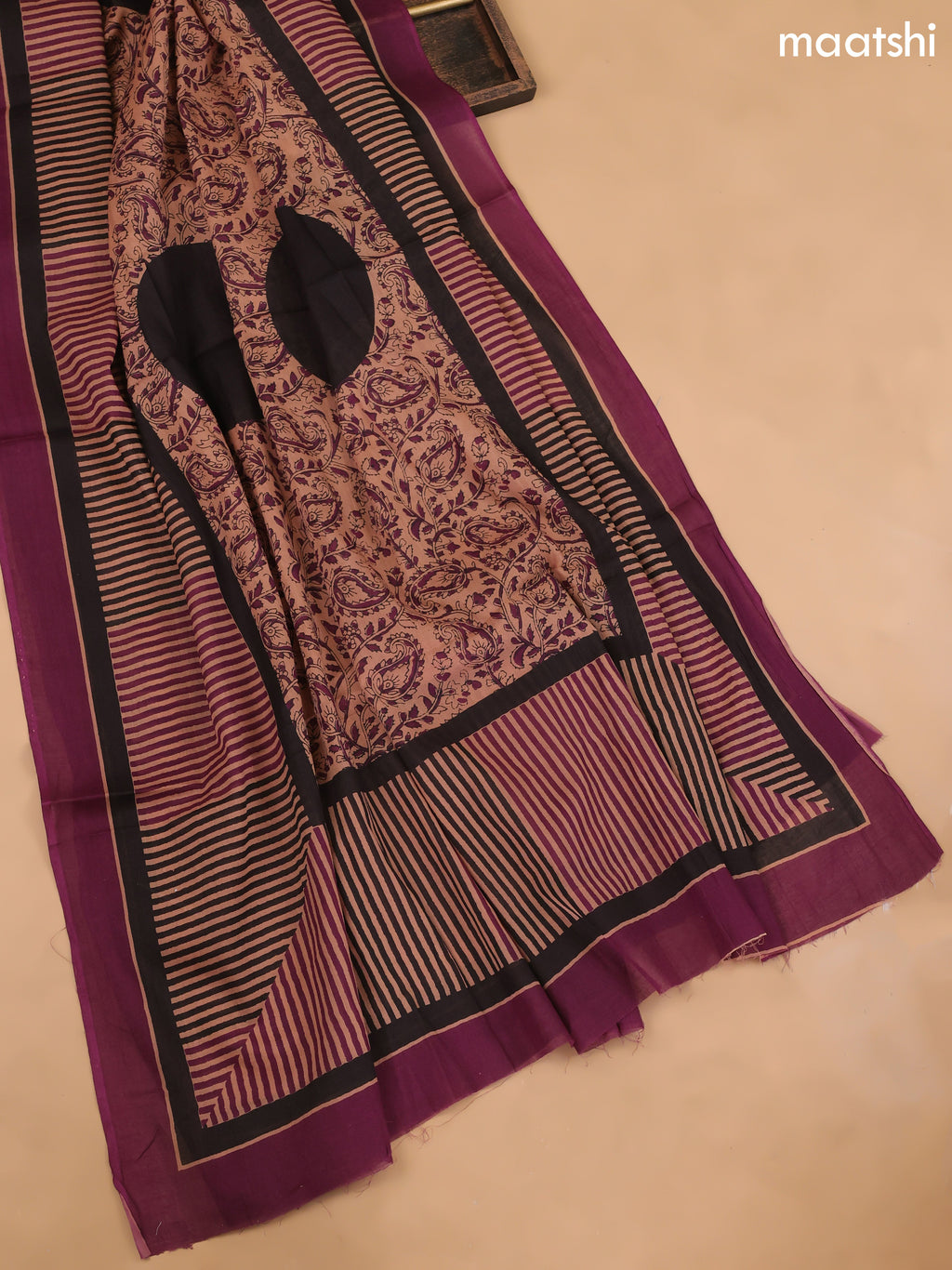 Purple Cotton Dress Material With Butta Prints and Bottom & Cotton Dupatta