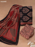 Black Cotton Dress Material With Butta Prints and Bottom & Cotton Dupatta