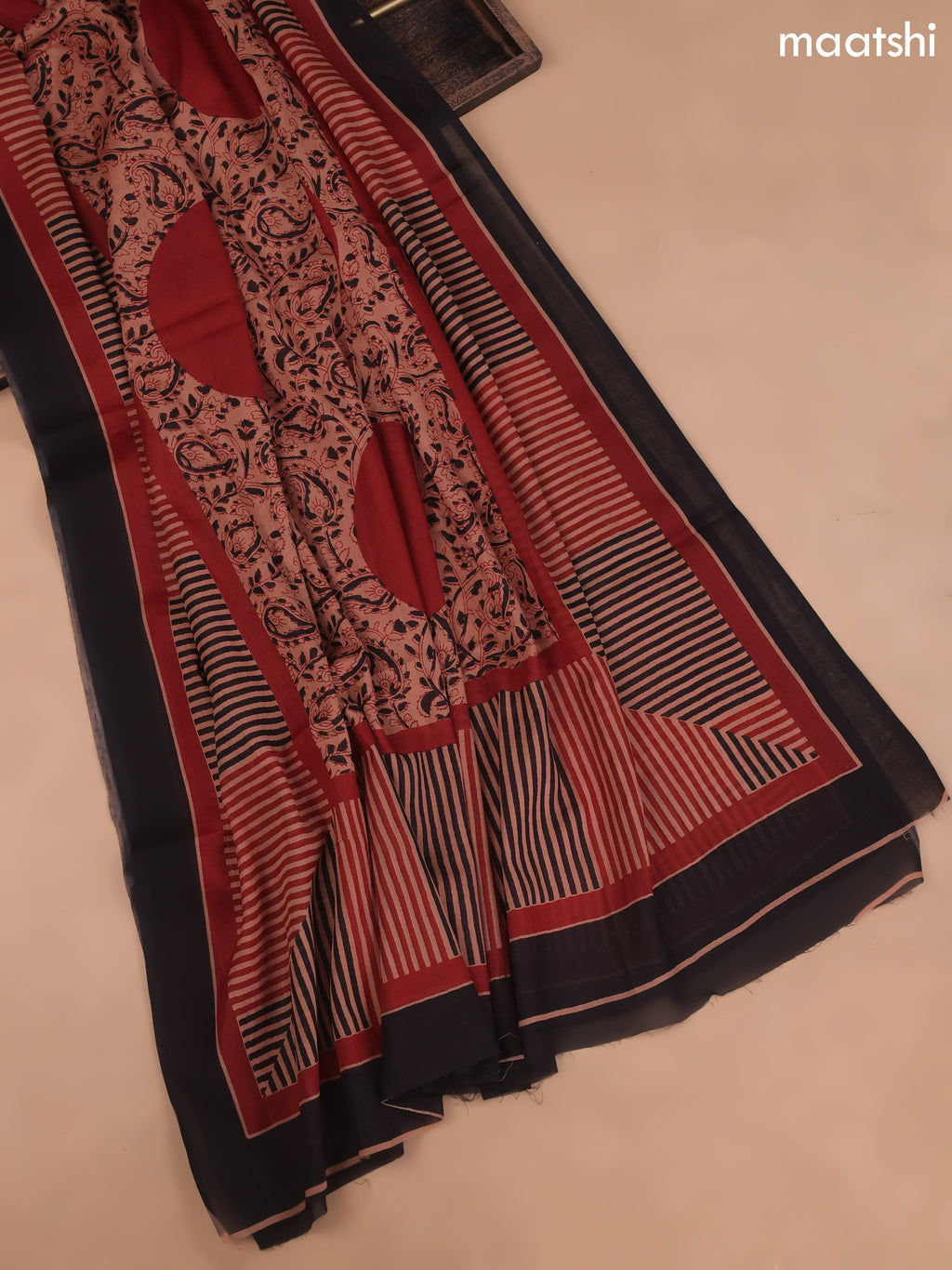 Black Cotton Dress Material With Butta Prints and Bottom & Cotton Dupatta