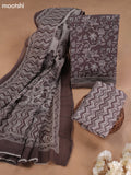 Grey Cotton Dress Material With Allover Floral Prints and Bottom & Cotton Dupatta