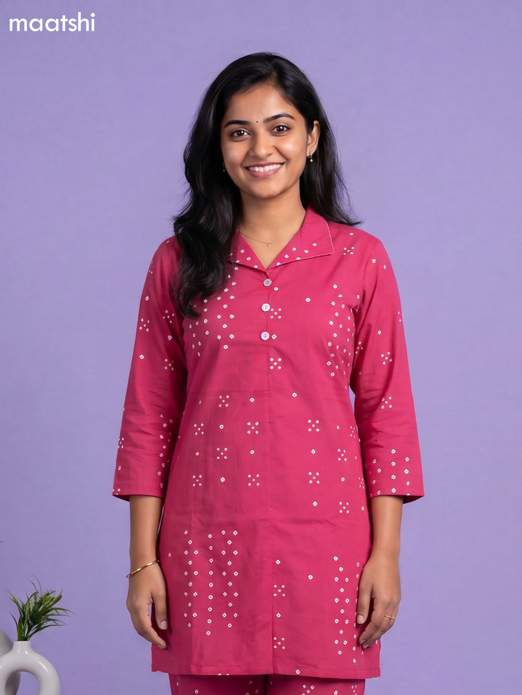 Pink Cotton Printed Co-Ord Set