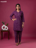 Purple Cotton Printed Co-Ord Set