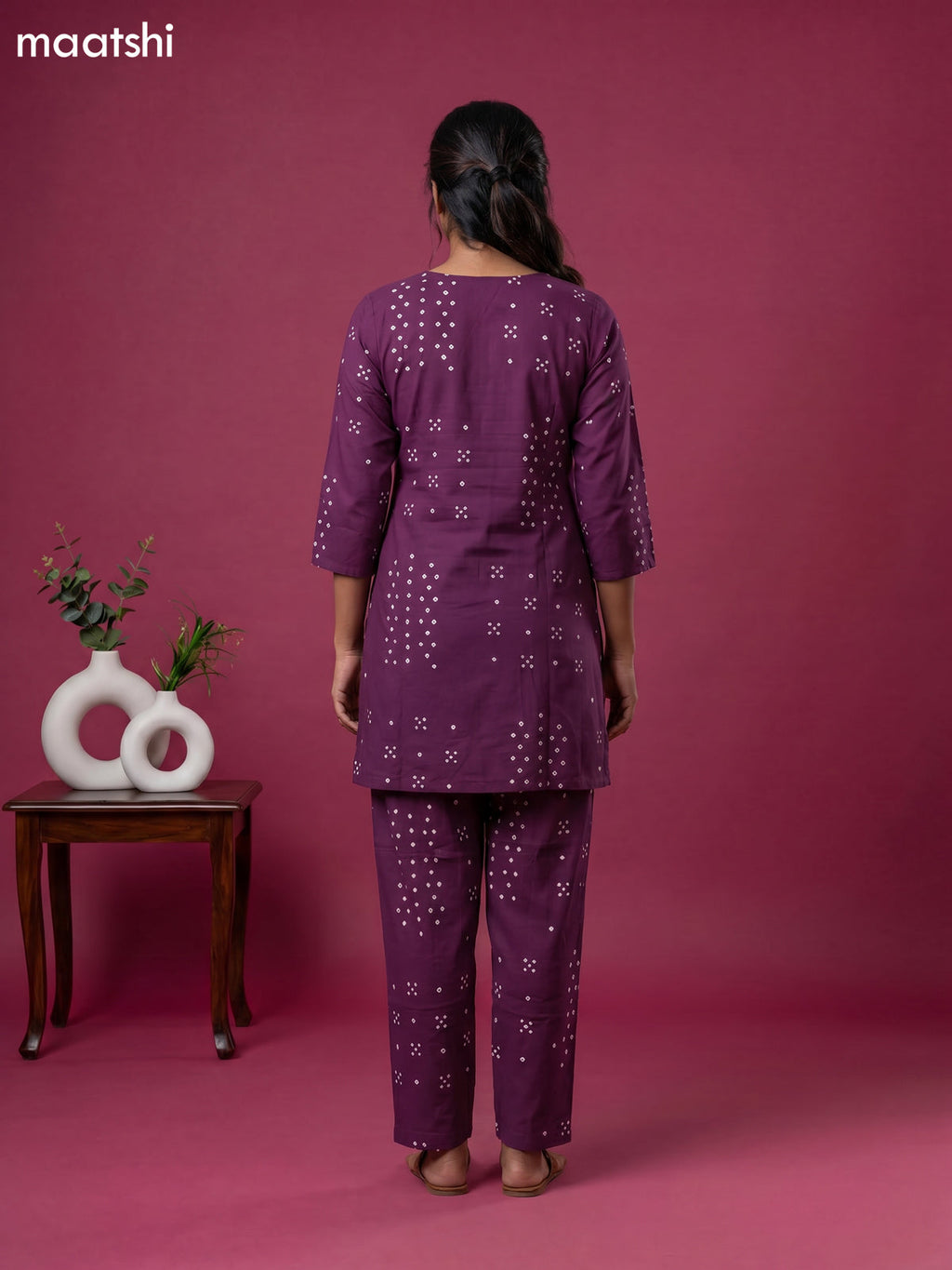 Purple Cotton Printed Co-Ord Set