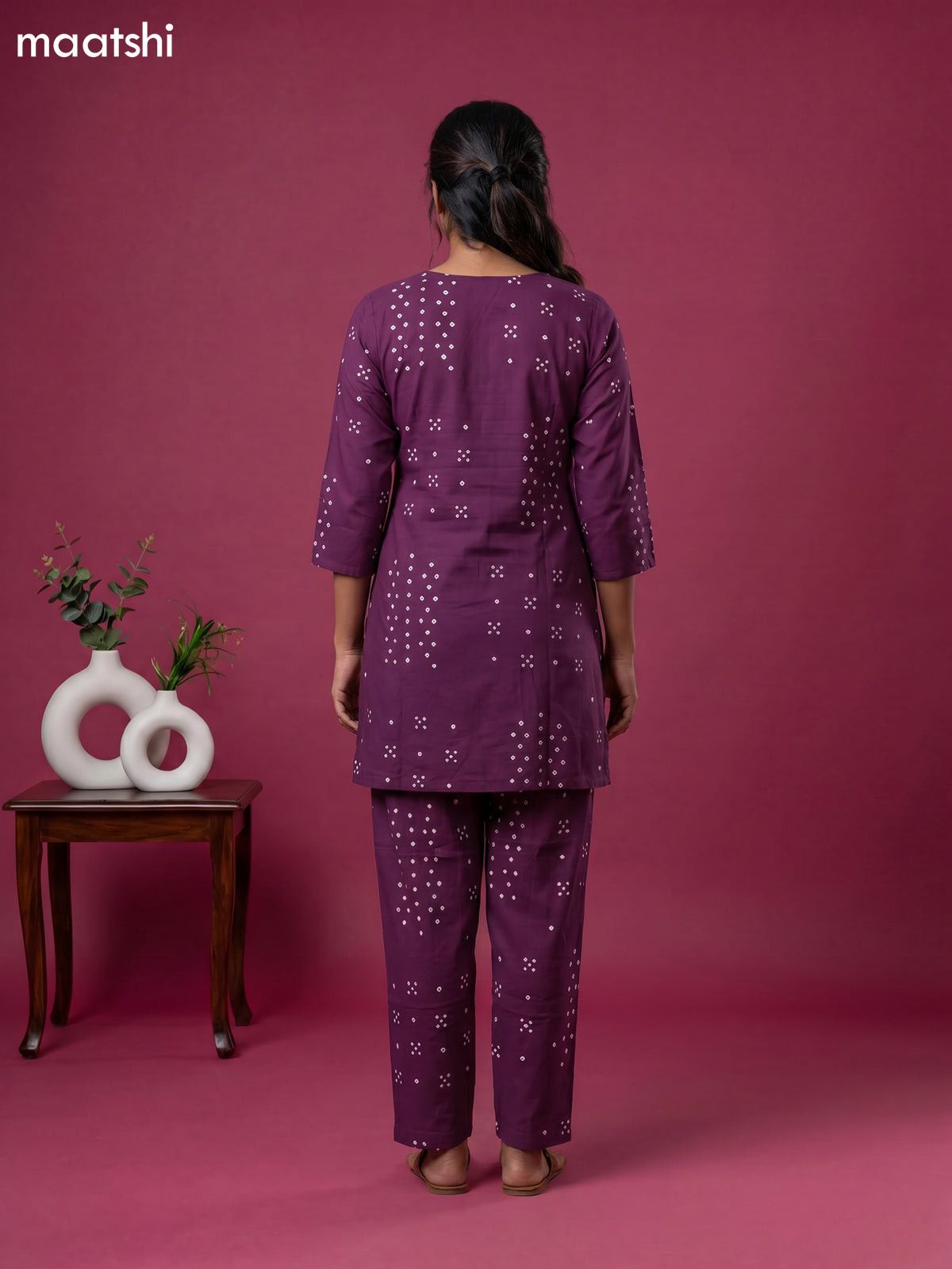Purple Cotton Printed Co-Ord Set