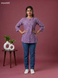 Lavender Cotton Batik Printed Short Kurti