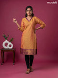 Mustard Yellow Chettinad Cotton Straight Kurti