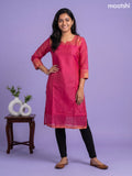 Pink Chettinad Cotton Straight Kurti