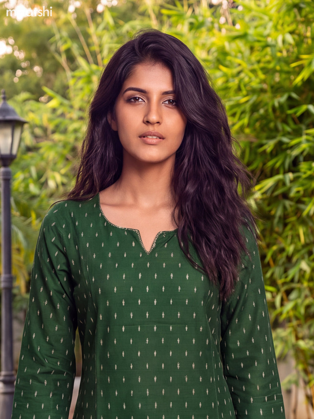 Green Art Silk Embroidery Work Straight Kurti