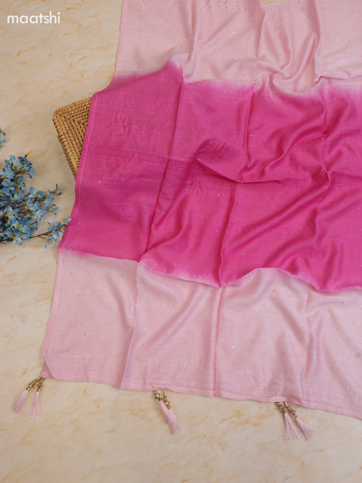 Pink Cotton Dress Material With Printed & Patch Work Neck Pattern With Bottom and Dupatta