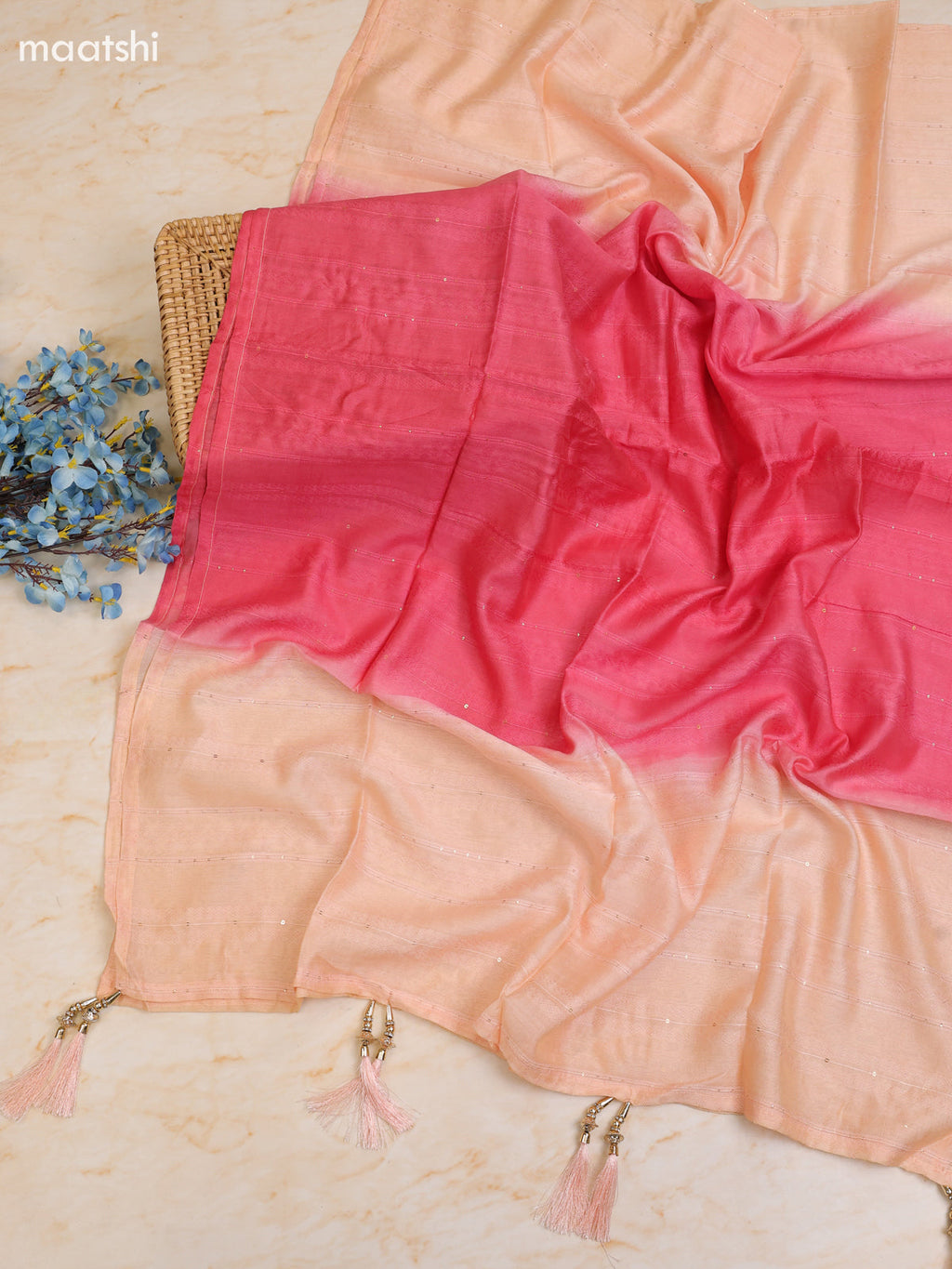Dark Peach Cotton Dress Material With Printed & Patch Work Neck Pattern With Bottom and Dupatta