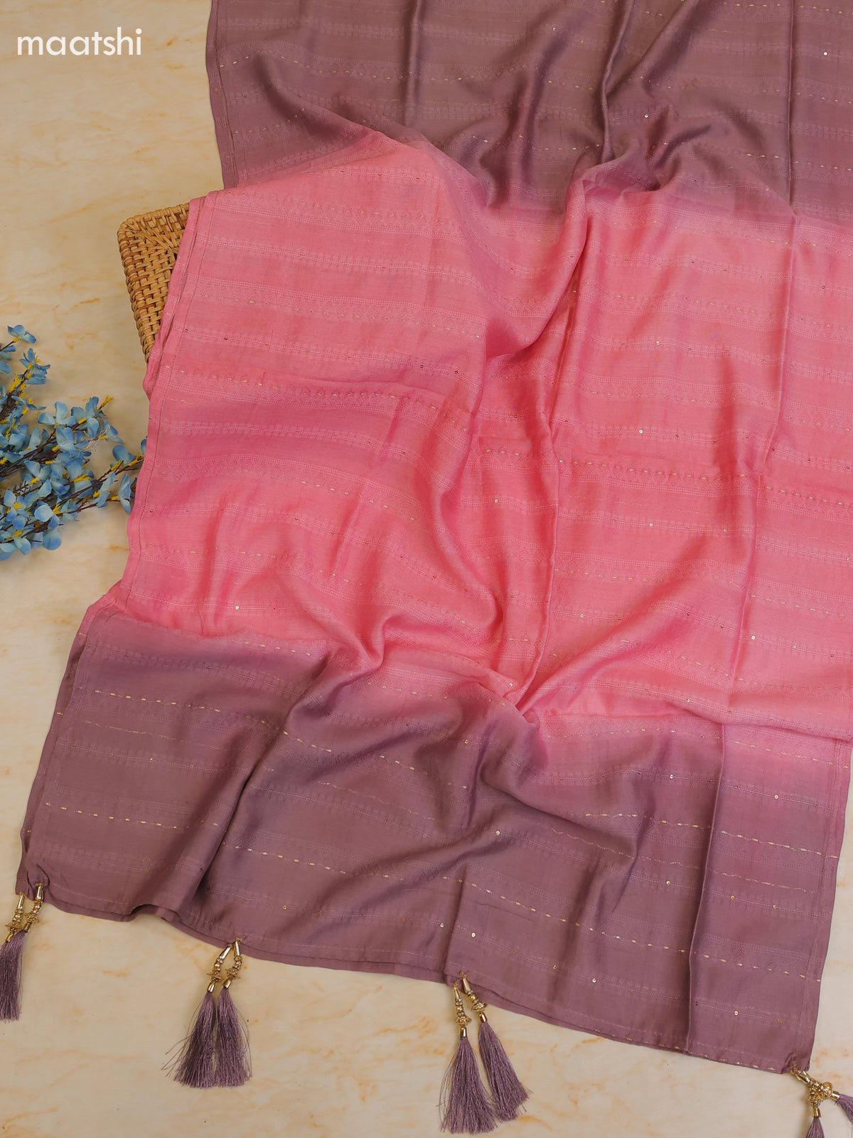 Pink Cotton Dress Material With Printed & Patch Work Neck Pattern With Bottom and Dupatta