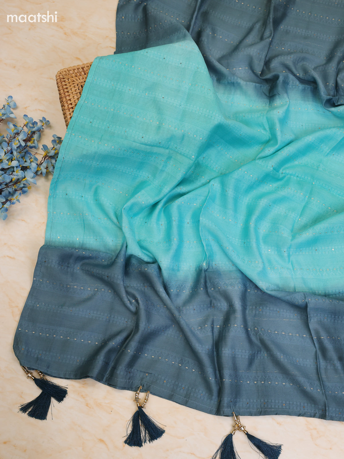 Teal Green Cotton Dress Material With Printed & Patch Work Neck Pattern With Bottom and Dupatta