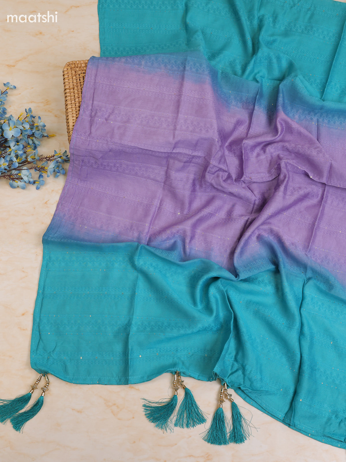 Teal Blue and Cream Cotton Dress Material With Printed & Patch Work Neck Pattern With Bottom and Dupatta
