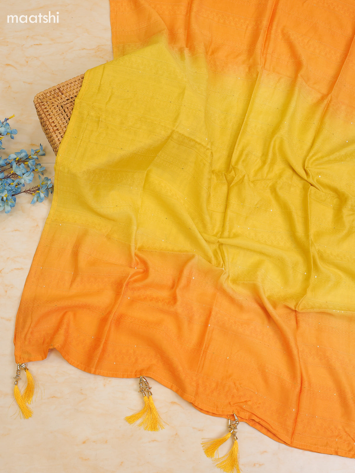 Mustard Yellow and Cream Cotton Dress Material With Printed & Patch Work Neck Pattern With Bottom and Dupatta