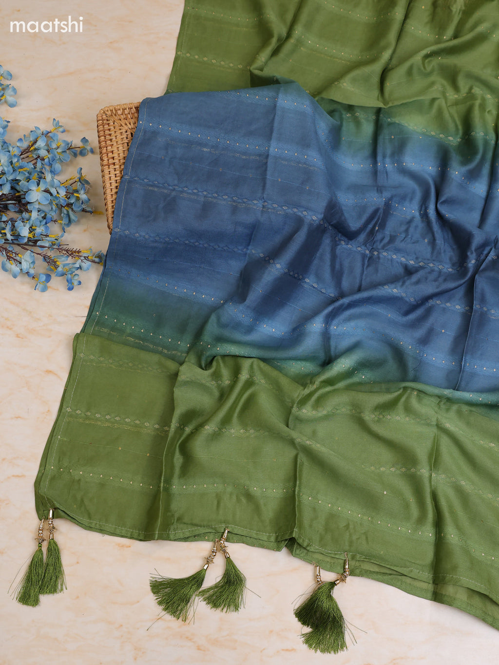Green and Cream Cotton Dress Material With Printed & Patch Work Neck Pattern With Bottom and Dupatta