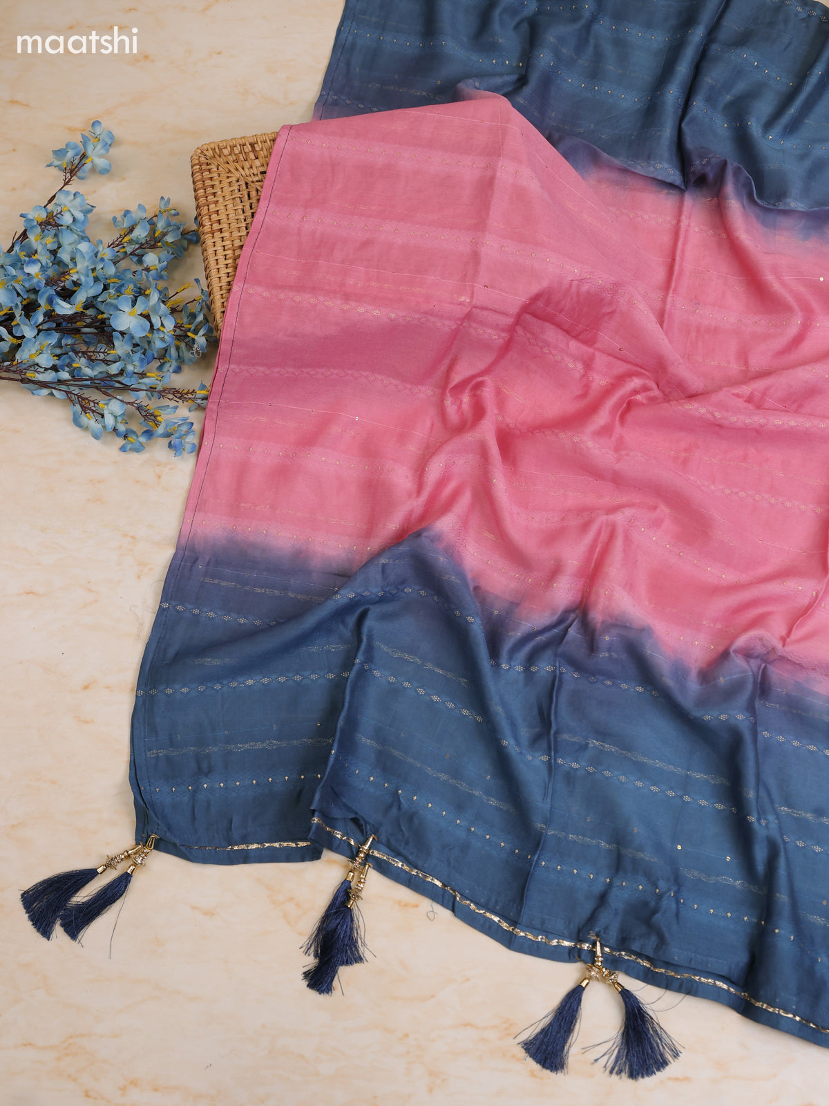 Greyish Blue and Cream Cotton Dress Material With Printed & Patch Work Neck Pattern With Bottom and Dupatta