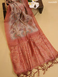 Dark Rust Chanderi Dress Material With Zari Work Neck Pattern With Bottom and Dupatta