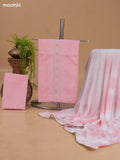 Pink Cotton Dress Material With Embroidery Work Neck Pattern and Bottom & Dupatta