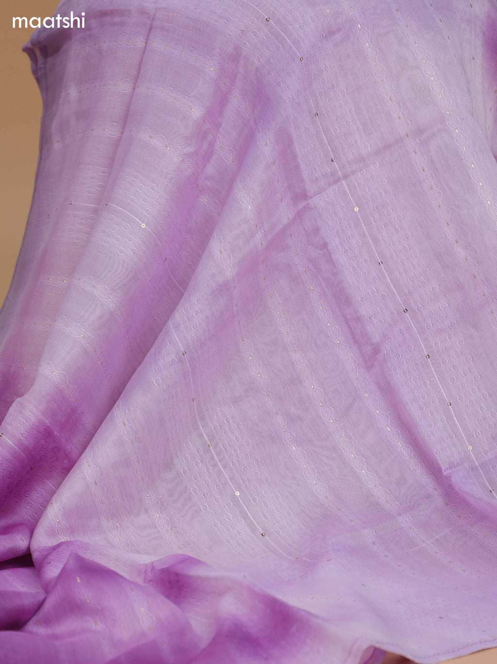 Lavender Cotton Dress Material With Floral Buttas & Embroidery Work Neck Pattern and Bottom & Dupatta