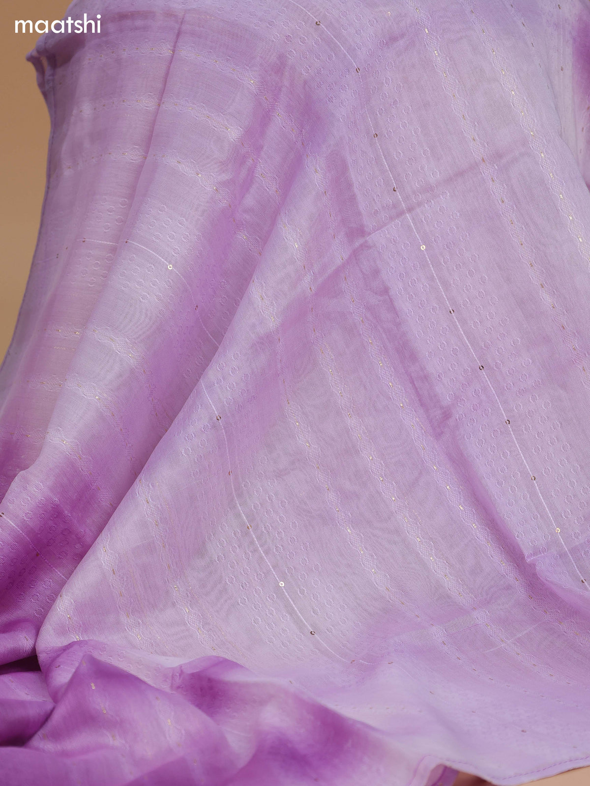 Lavender Cotton Dress Material With Floral Buttas & Embroidery Work Neck Pattern and Bottom & Dupatta