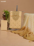 Sandal Cotton Dress Material With Floral Buttas & Embroidery Work Neck Pattern and Bottom & Dupatta