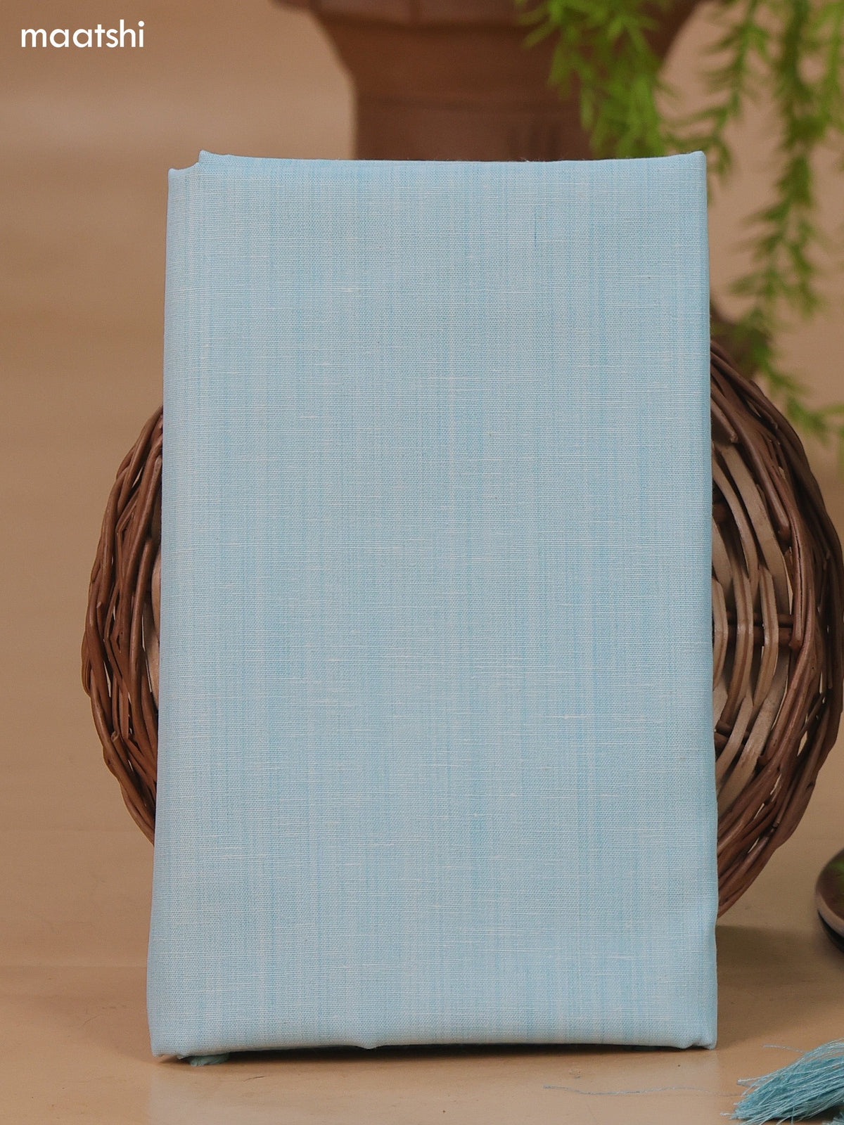 Teal Blue Cotton Dress Material With Floral Buttas & Embroidery Work Neck Pattern and Bottom & Dupatta