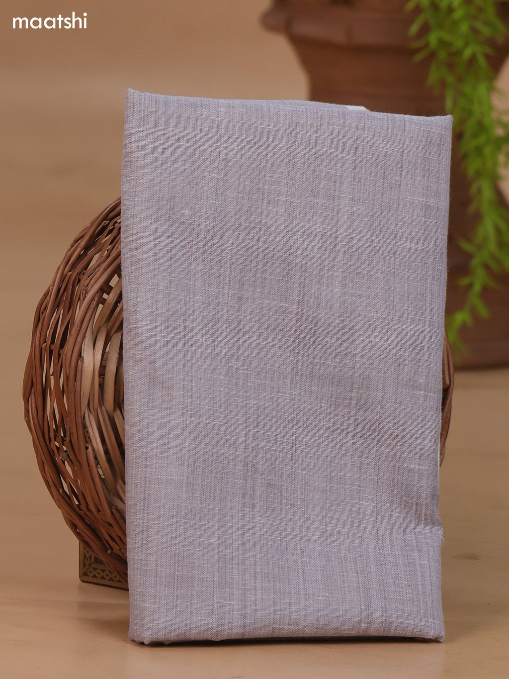 Pastel Grey Cotton Dress Material With Floral Buttas & Embroidery Work Neck Pattern and Bottom & Dupatta