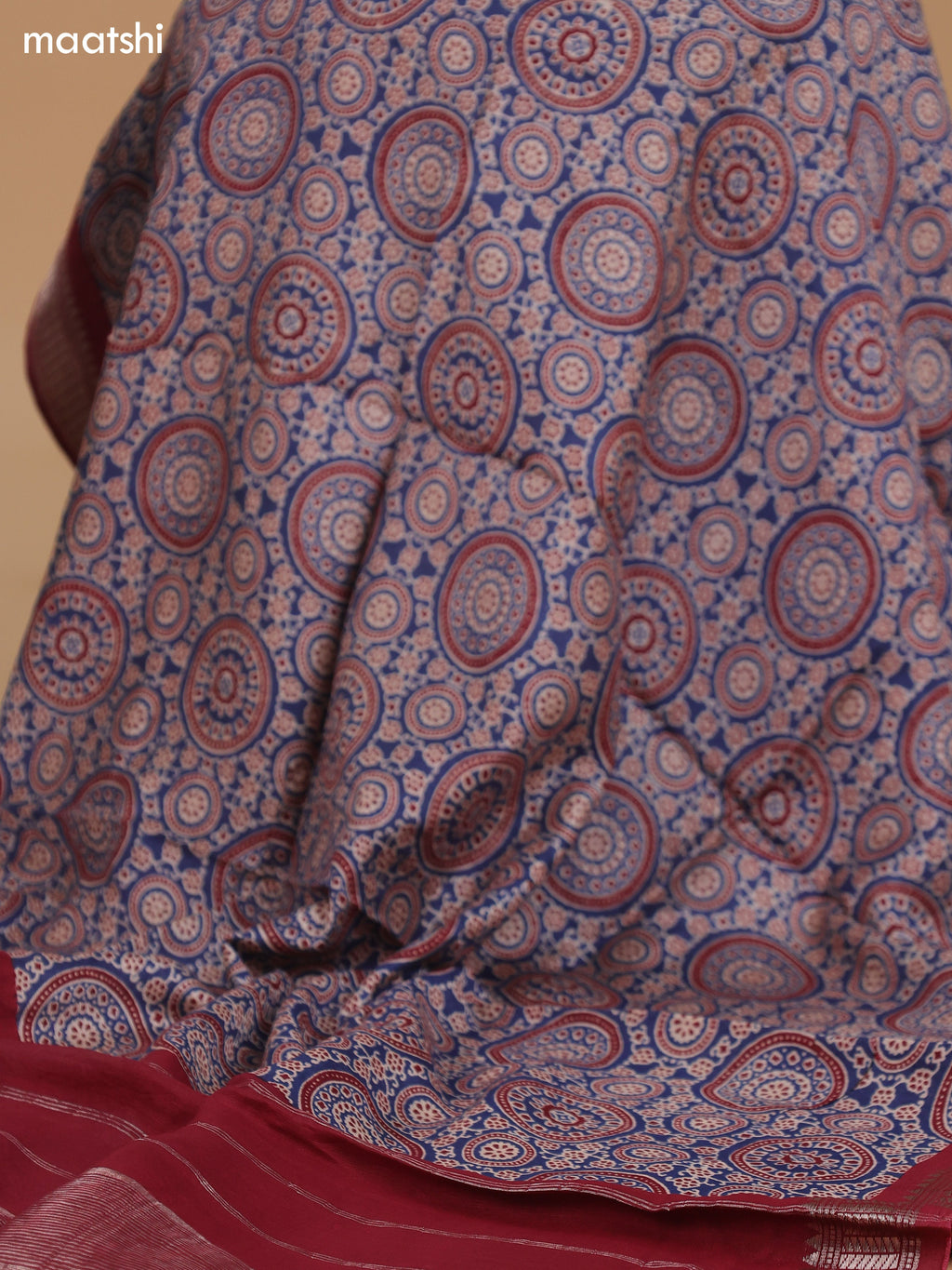 Off White and Blue Cotton Dress Material With Floral Buttas & Embroidery Work Pattern and Bottom & Dupatta