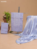 Pale Blue and Off White Cotton Dress Material With Embroidery Work Neck Pattern and Bottom & Dupatta