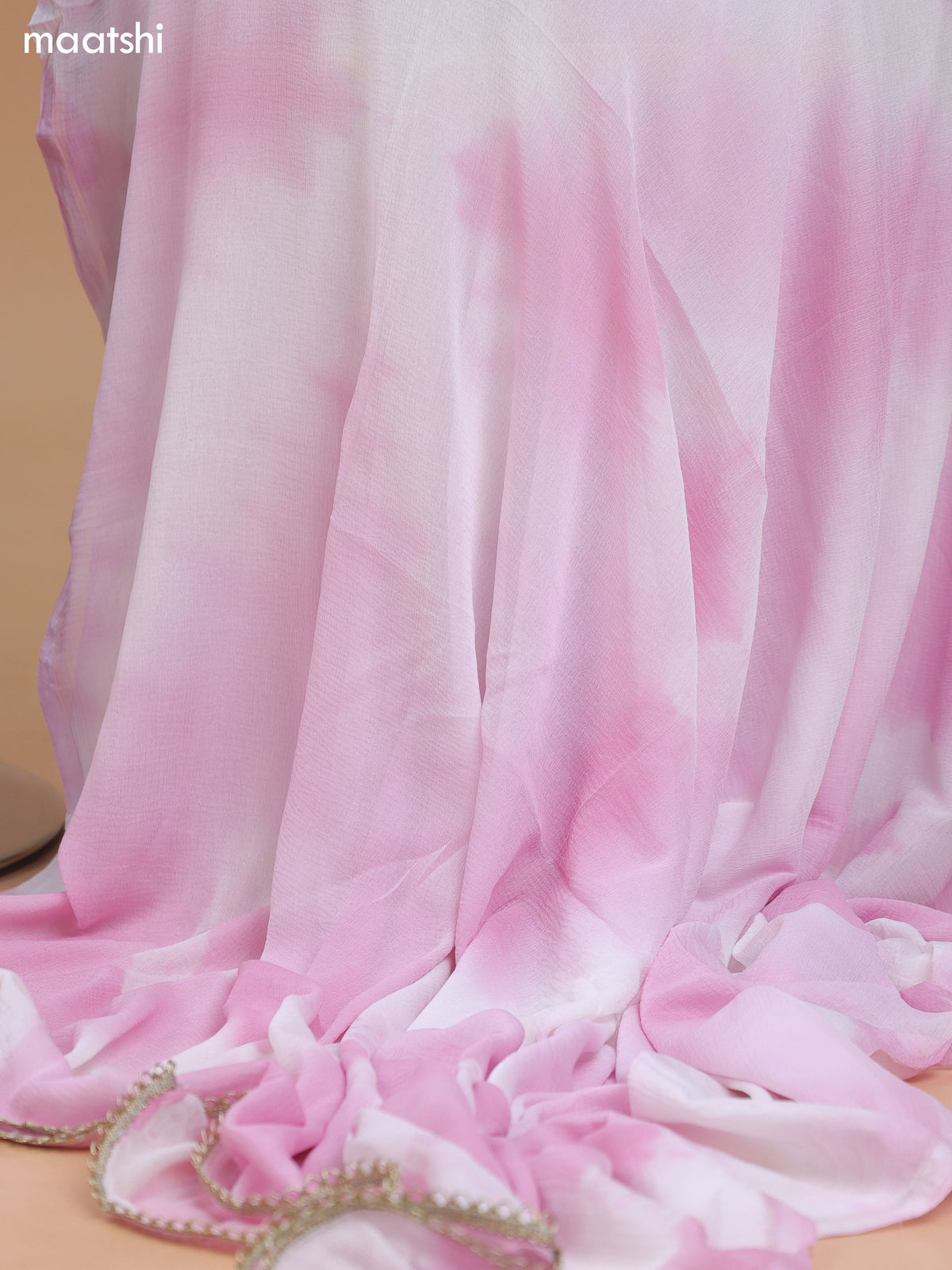 Pink and Off White Cotton Dress Material With Embroidery Work Neck Pattern and Bottom & Dupatta