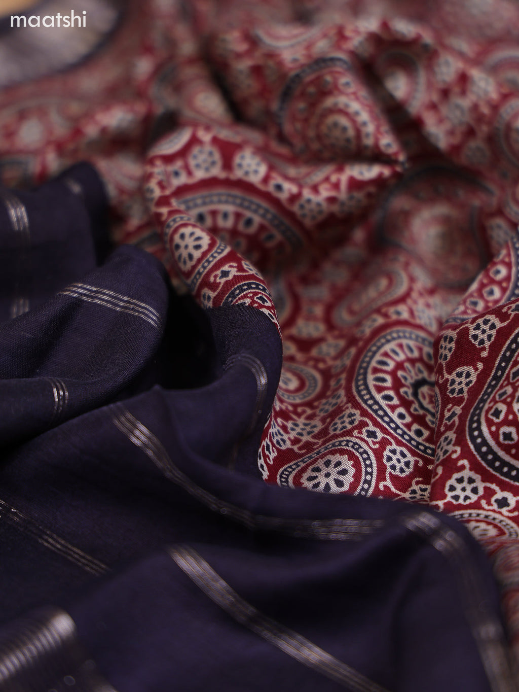 Off White and Maroon Cotton Dress Material With Floral Butta Prints & Embroidery Work Neck Pattern and Bottom & Dupatta