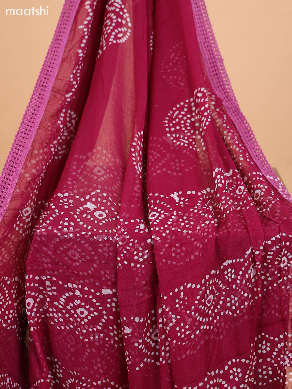 Maroon and Off White Cotton Dress Material With Batik Prints & Hakoba Work Pattern and Bottom & Dupatta