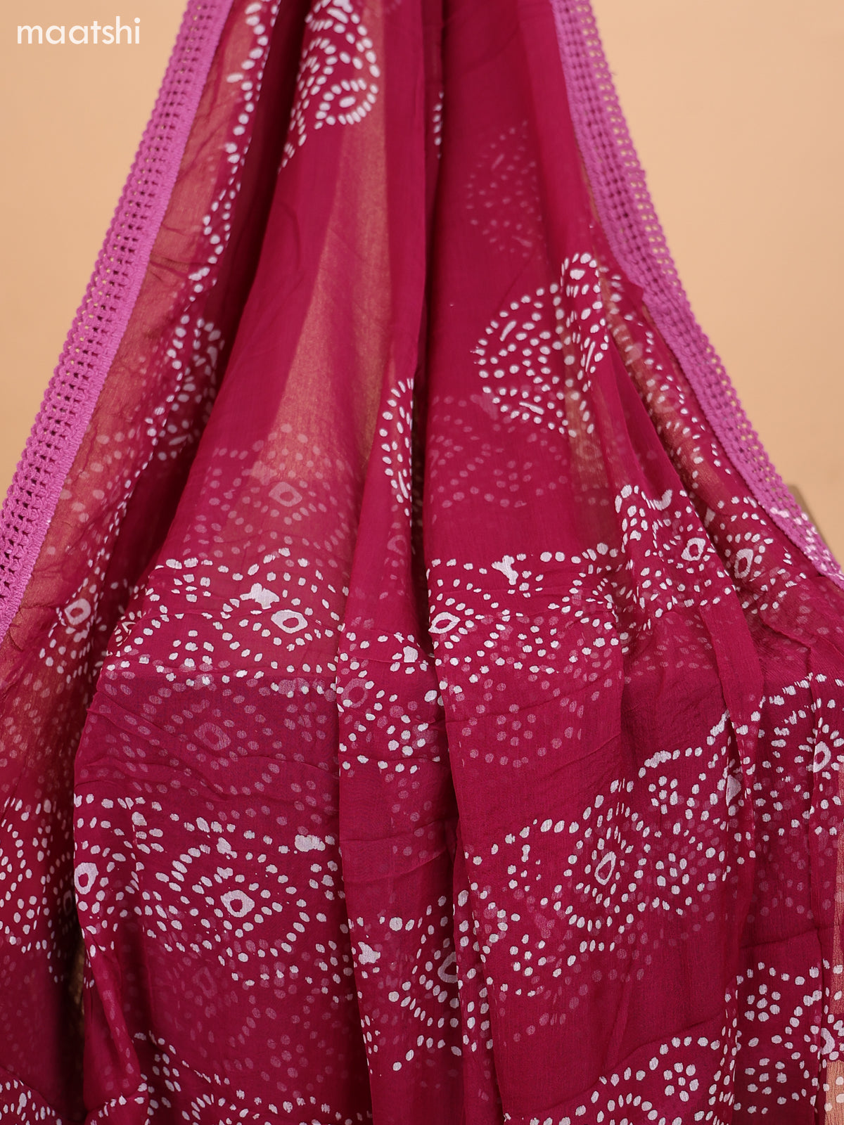 Maroon and Off White Cotton Dress Material With Batik Prints & Hakoba Work Pattern and Bottom & Dupatta