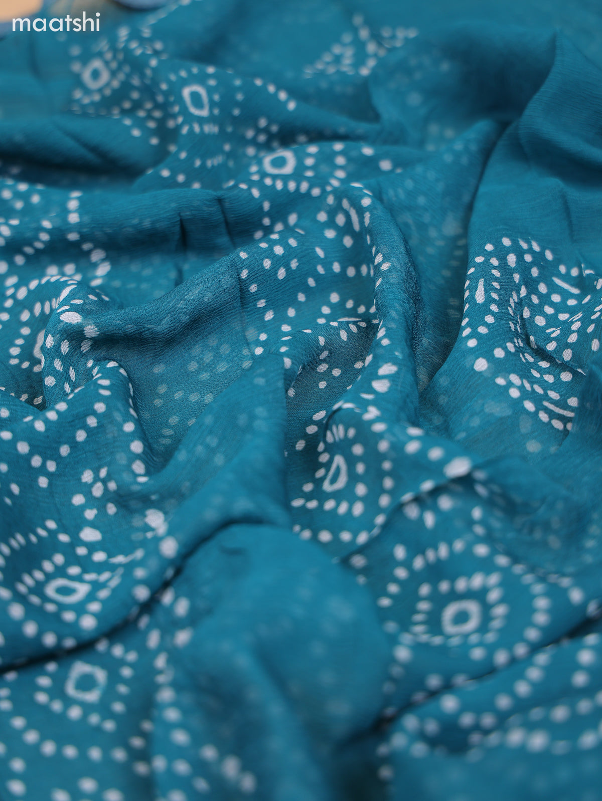 Green and Off White Cotton Dress Material With Batik Prints & Hakoba Work Pattern and Bottom & Dupatta