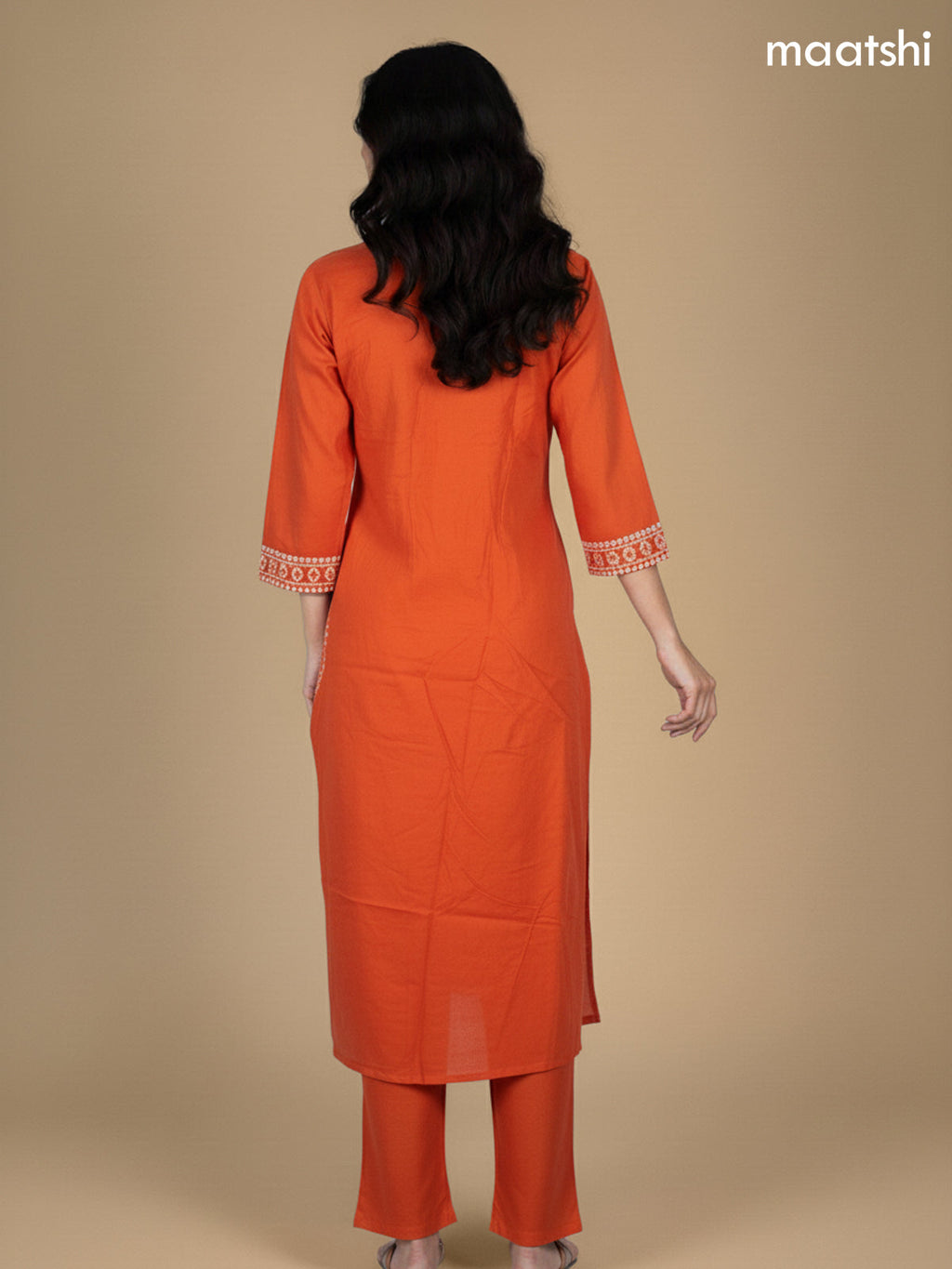 Rustic Orange Cotton Bandhani Printed Straight Suit