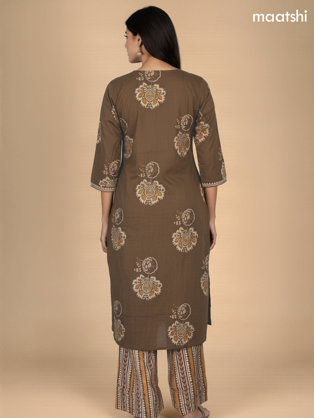 Sap Green Cotton Printed Straight Suit