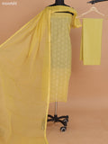 Mustard Shade Kota Dress Material With Embroidery Work and Bottom & Dupatta