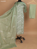 Pastel Green Kota Dress Material With Floral Embroidery Work and Bottom & Dupatta